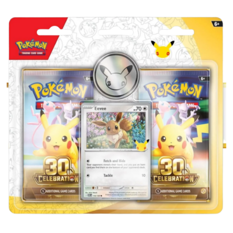 Blíster Eevee 2 Sobres Pokémon 30th Celebration Inglés | Pokémon