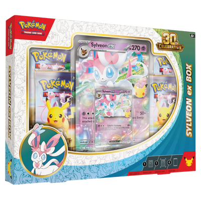 Sylveon ex Box Pokémon 30th Celebration Inglés | 4 Sobres Pokémon TCG