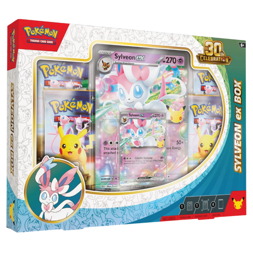 Sylveon ex Box Pokémon 30th Celebration Inglés | 4 Sobres Pokémon TCG