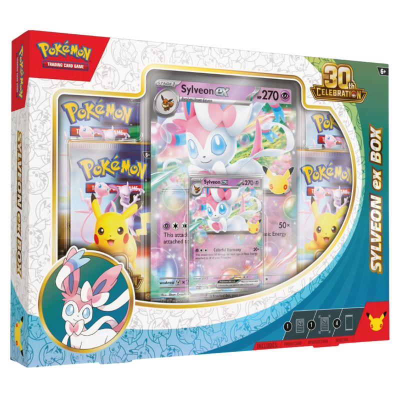 Sylveon ex Box Pokémon 30th Celebration Inglés | 4 Sobres Pokémon TCG