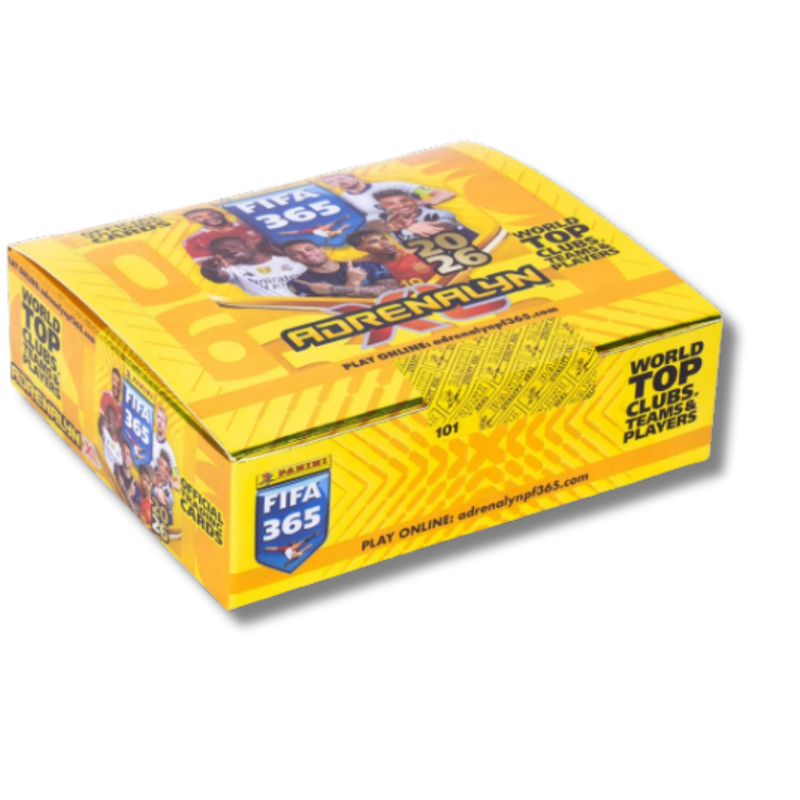 Caja de 24 sobres Adrenalyn FIFA 365 2026 TC de Panini Cromos