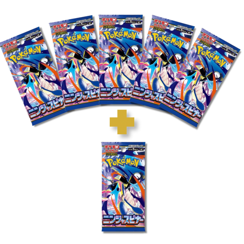 Pack de 5 sobres + 1 de regalo Pokémon Ninja Spinner M4 Japonés | 5 Cartas TCG Coleccionables