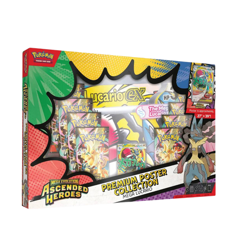 Colección Premium Mega Lucario con Póster Pokémon | Caja colección TCG