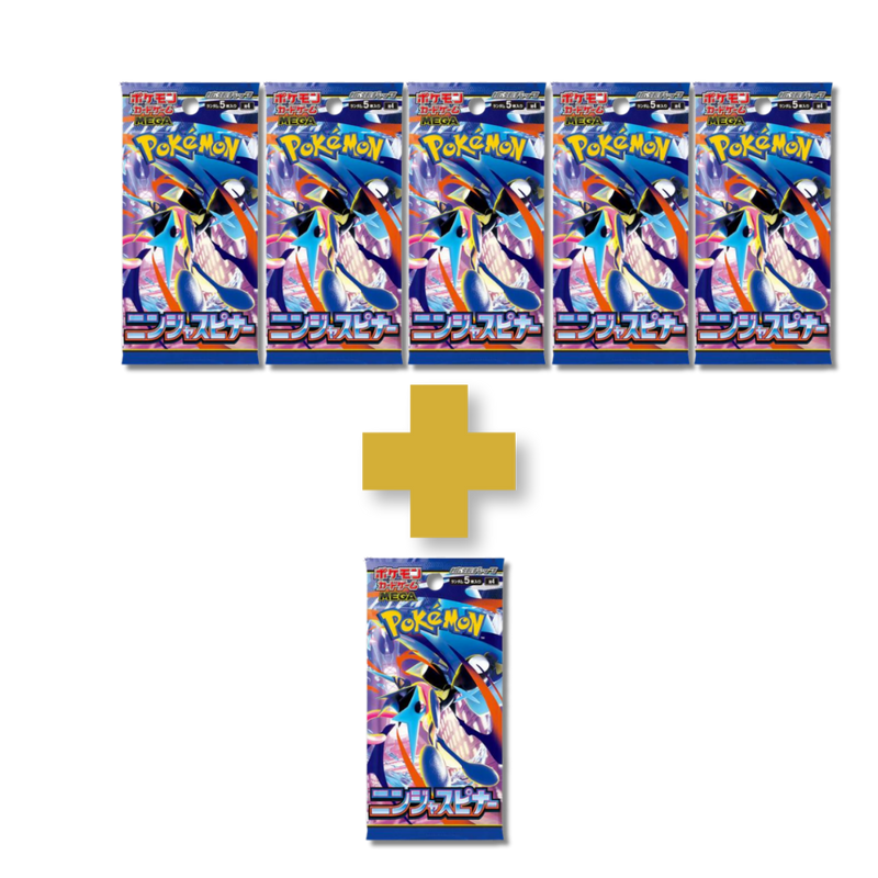 Pack de 5 sobres + 1 de regalo Pokémon Ninja Spinner M4 Japonés | 5 Cartas TCG Coleccionables
